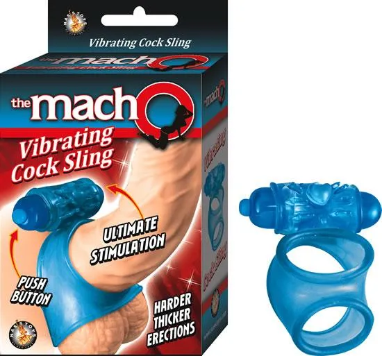 Nasstoys Vibrators The Macho Vibrating Cocksling Waterproof Blue Nasstoys Vibrators The Macho Vibrating Cocksling Waterproof Blue