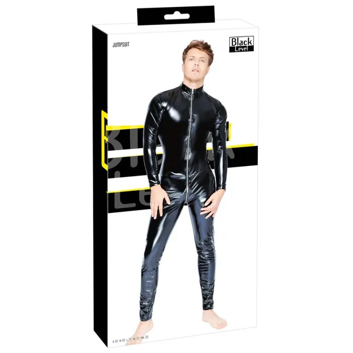 Anal Black Level Black Level Mens Vinyl Jumpsuit