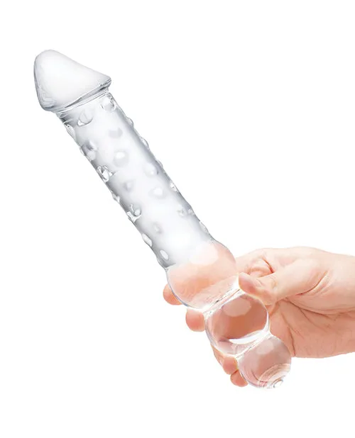 Dildos Electric Eel INC Glas 12 Double Ended Glass Dildo Wanal Beads Clear