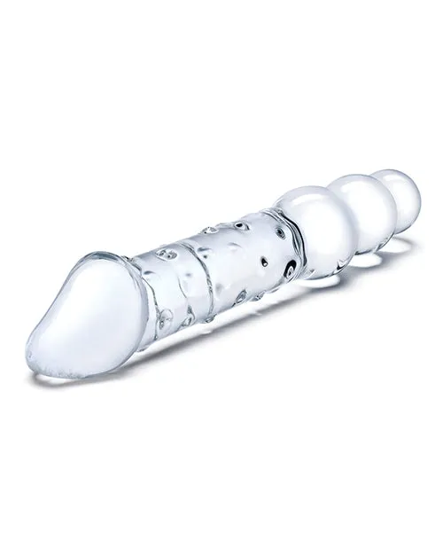 Dildos Electric Eel INC Glas 12 Double Ended Glass Dildo Wanal Beads Clear