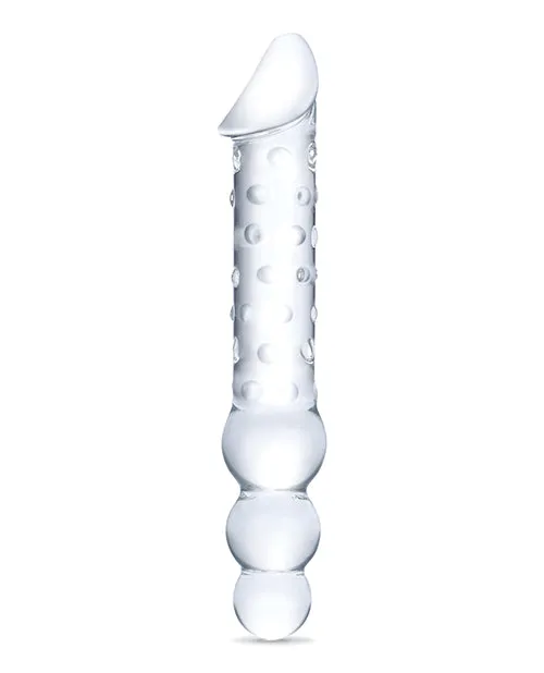 Dildos Electric Eel INC Glas 12 Double Ended Glass Dildo Wanal Beads Clear