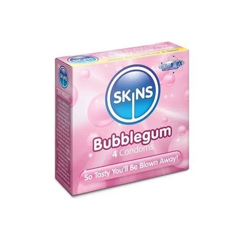 Enhancers Skins Condoms UK Skins Condoms Bubblegum 4 Pack