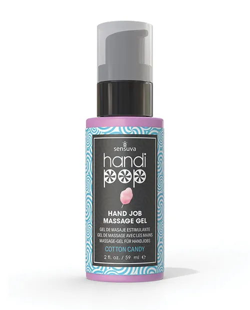 Handipop Hand Job Massage Gel 2 oz Bottle Cotton Candy Sensuva Valencia Naturals Enhancers