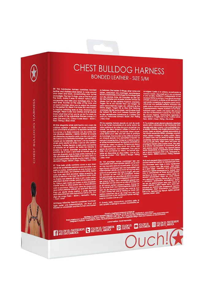 Chest Bulldog Harness Sm Red Shots America Vibrators