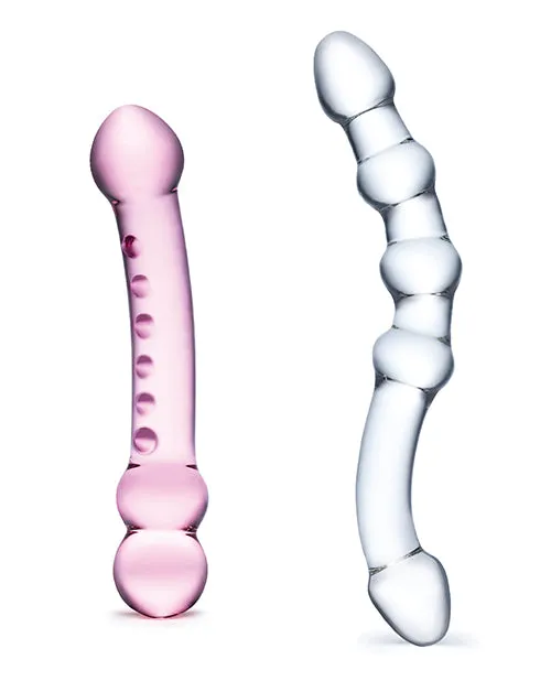 Dildos Electric Eel INC Glas 2 Pc Double Pleasure Glass Dildo Set Dildos Electric Eel INC Glas 2 Pc Double Pleasure Glass Dildo Set