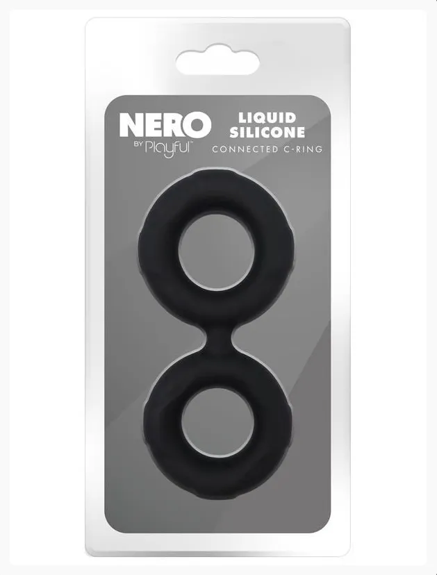 Male Sex Toys Playful Nero by Playful Liquid Silicone Connected CRing Male Sex Toys Playful Nero by Playful Liquid Silicone Connected CRing