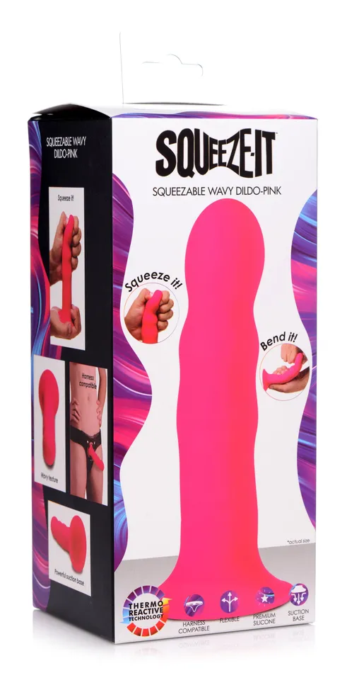 XR Brands Dildos Squeezable Wavy Dildo